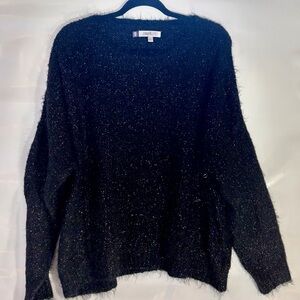 Jennifer Lopez Black Fuzzy Sweater